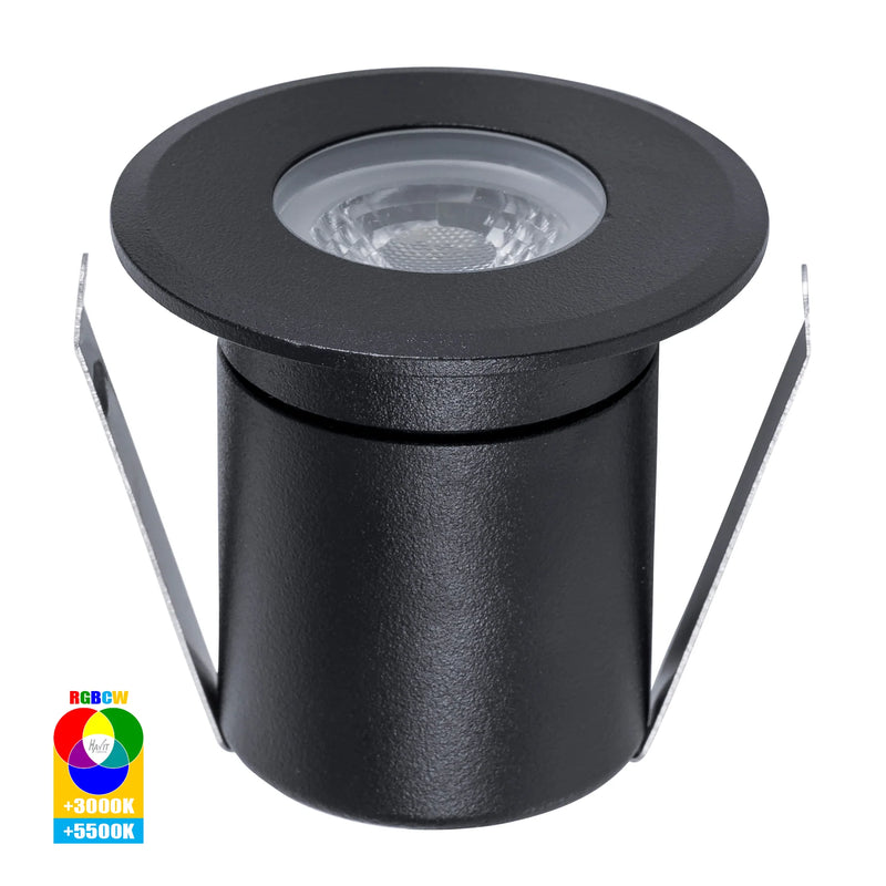 Havit Lighting Elite RGBCW Black Aluminium LED Deck or Inground lights (HV2882RGBCW-BLK)