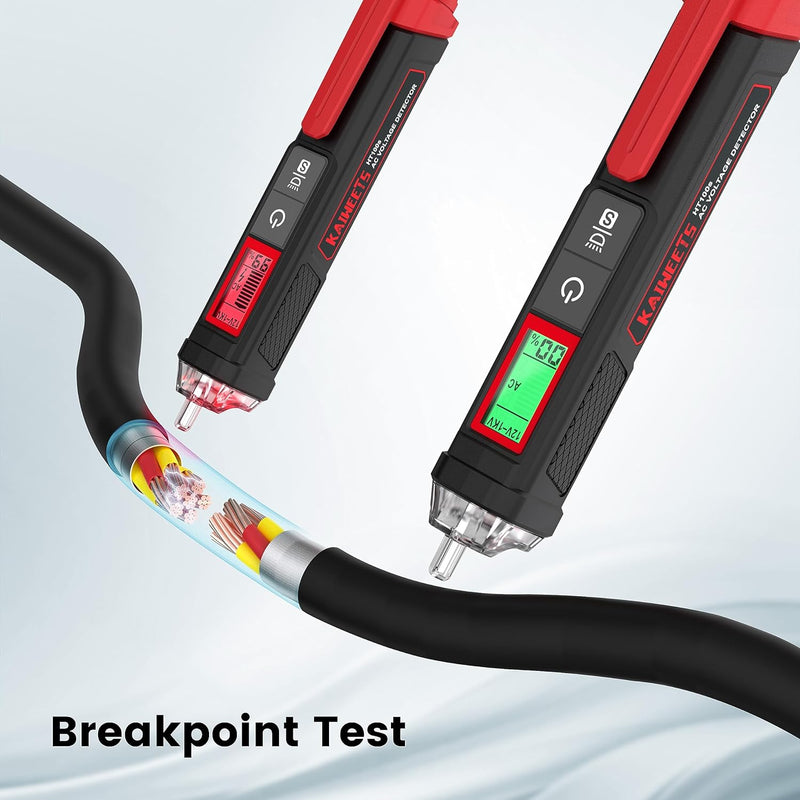 Voltage Tester/Non-Contact Voltage Tester with Singal Percentage, Dual Range AC 12V/70V-1000V, Live/Null Wire Tester, Electrical Tester with LCD Display, Buzzer Alarm, Wire Breakpoint Finder