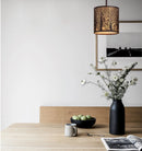 CLA AUTUMN: Small Round Aged Bronze with Amber Lining Pendant Light