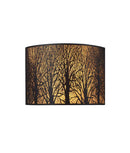 CLA AUTUMN: Curved Aged Bronze With Amber Lining Interior Wall Light