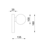 CLA BALLE: Interior Round Opal Diffuser with Oblong Base Wall Lights