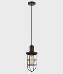 CLA BLACKBAND Industrial Black Curved Bird Cage Pendant Light