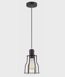 CLA BLACKBAND: Industrial Black Angled Bird Cage Pendant Light