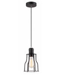 CLA BLACKBAND: Industrial Black Angled Bird Cage Pendant Light