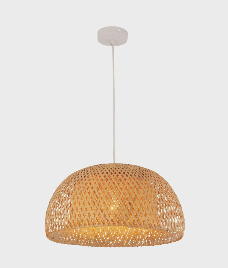 CLA CANASTA: Bohemian Interior Natural Bamboo Finish Pendant Light