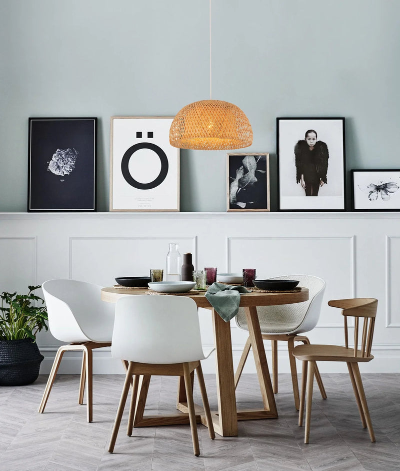 CLA CANASTA: Bohemian Interior Natural Bamboo Finish Pendant Light