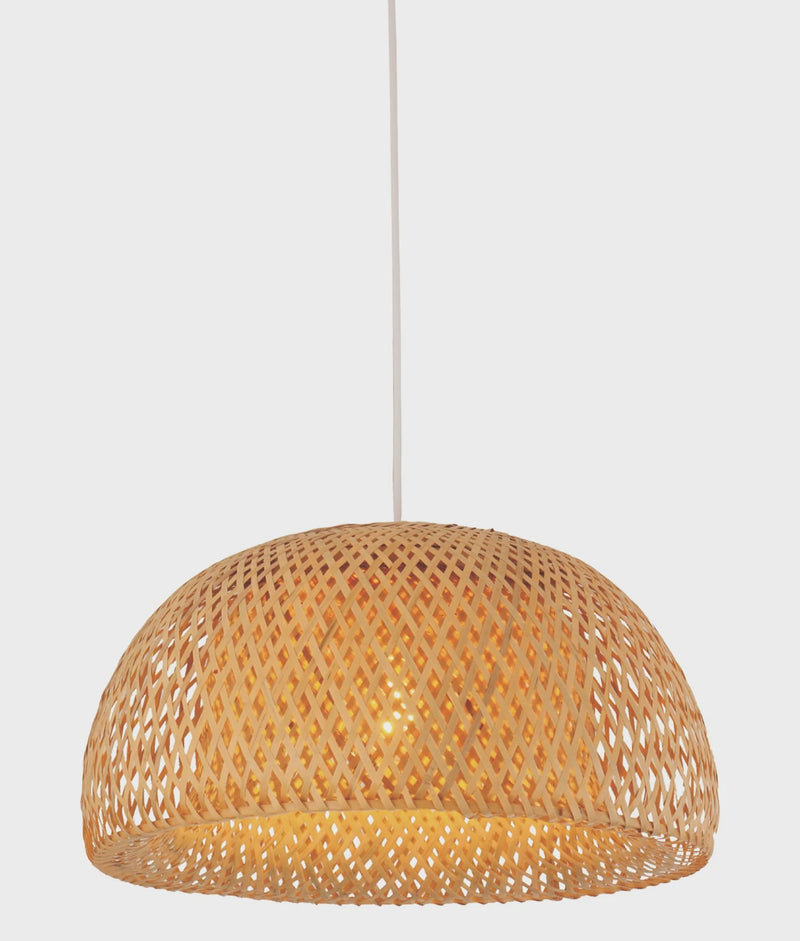 CLA CANASTA: Bohemian Interior Large Natural Bamboo Finish Pendant Light