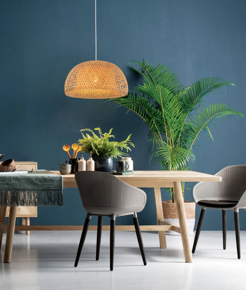 CLA CANASTA: Bohemian Interior Large Natural Bamboo Finish Pendant Light