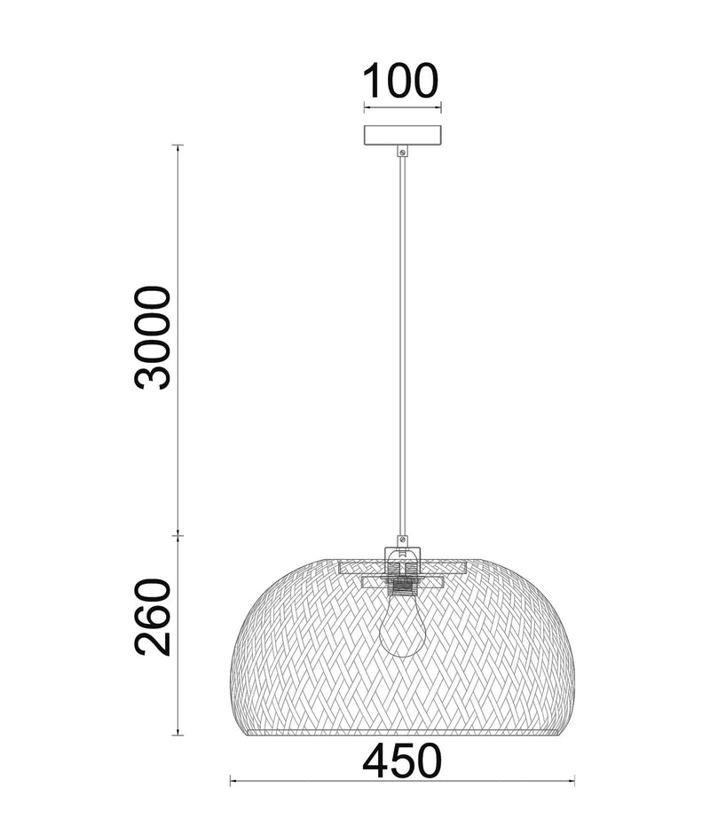 CLA CANASTA: Bohemian Interior Large Natural Bamboo Finish Pendant Light