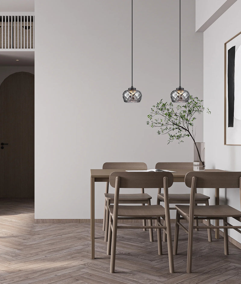 CLA CARAMELLE: Interior LED Tri-CCT Glass with Segments Ellipse Pendant Lights