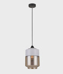 CLA CASA: White With Amber Jar Shape Pendant Light