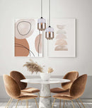 CLA CASA: White With Amber Jar Shape Pendant Light