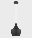 CLA CAVIAR: Black Angled Bell Shape Pendant Light