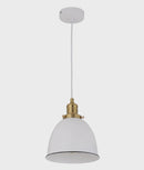 CLA CEREMA: Interior White with Antique Brass & Black Highlight Ellipse Pendant Light