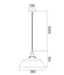 CLA CEREMA: Interior White with Antique Brass & Black Highlight Angled Dome Pendant Light