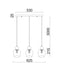 CLA CHAMPAN: Interior Bronze Amber / Smokey Black Glass Ellipse Multiple Bar Base Pendant Lights X3S