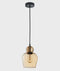 CLA CHAMPAN: Interior Bronze Amber / Smokey Black Glass Ellipse Pendant Lights