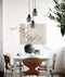 CLA CHAMPAN: Interior Bronze Amber / Smokey Black Glass Ellipse Multiple Round Base Pendant Lights