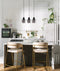 CLA CHAMPAN: Interior Bronze Amber / Smokey Black Glass Ellipse Multiple Bar Base Pendant Lights X3S