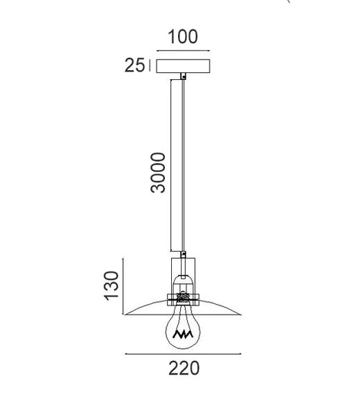 CLA CHAPEAU: Interior Glass Coolie Small Pendant Lights