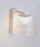CLA CHESTER: City Series LED Wall White 1 Switch Clear PS Shade Wall Lights