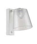 CLA CHESTER: City Series LED Wall White 1 Switch Clear PS Shade Wall Lights