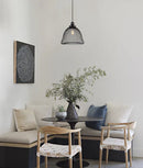 CLA CHEVEUX: Industrial Black Mesh Bell Pendant Light