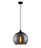 CLA CHUVA: Smokey Black Mirror Finish Glass with Rain Drop Effect Wine Glass Shape Pendant Light