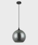 CLA CHUVA: Smokey Black Mirror Finish Glass with Rain Drop Effect Wine Glass Shape Pendant Light