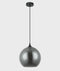 CLA CHUVA: Smokey Black Mirror Finish Glass with Rain Drop Effect Wine Glass Shape Pendant Light