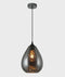 CLA CHUVA: Smokey Black Mirror Finish Glass with Rain Drop Effect Oval Pendant Light