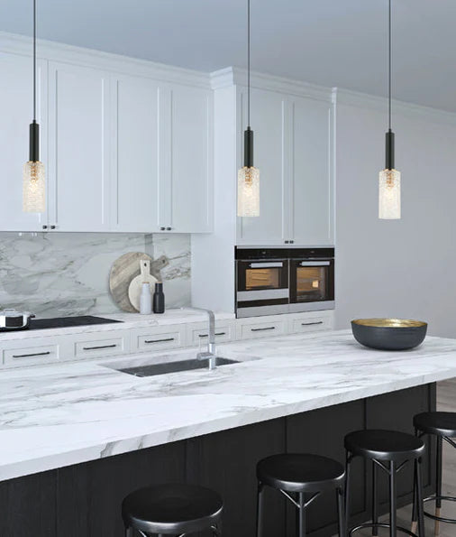CLA CLEO: Interior Oblong Cut Glass Pendant Light