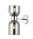 CLA CLESSIDRA: Interior Mirror Finish Smokey Black / Opal Glass Ellipse Wall Lights
