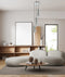 CLA CLESSIDRA: Interior Mirror Finish Smokey Black / Opal Glass Ellipse Multiple Round Base Pendant Lights