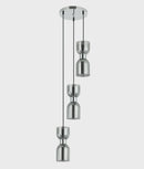 CLA CLESSIDRA: Interior Mirror Finish Smokey Black / Opal Glass Ellipse Multiple Round Base Pendant Lights