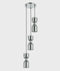 CLA CLESSIDRA: Interior Mirror Finish Smokey Black / Opal Glass Ellipse Multiple Round Base Pendant Lights