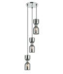 CLA CLESSIDRA: Interior Mirror Finish Smokey Black / Opal Glass Ellipse Multiple Round Base Pendant Lights