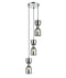 CLA CLESSIDRA: Interior Mirror Finish Smokey Black / Opal Glass Ellipse Multiple Round Base Pendant Lights