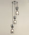 CLA CLESSIDRA: Interior Mirror Finish Smokey Black / Opal Glass Ellipse Multiple Round Base Pendant Lights