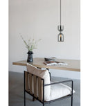CLA CLESSIDRA: Interior Mirror Finish Smokey Black / Opal Glass Ellipse Pendant Lights