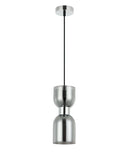 CLA CLESSIDRA: Interior Mirror Finish Smokey Black / Opal Glass Ellipse Pendant Lights