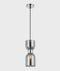CLA CLESSIDRA: Interior Mirror Finish Smokey Black / Opal Glass Ellipse Pendant Lights