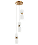 CLA CLESSIDRA: Interior Mirror Finish Smokey Black / Opal Glass Ellipse Multiple Round Base Pendant Lights