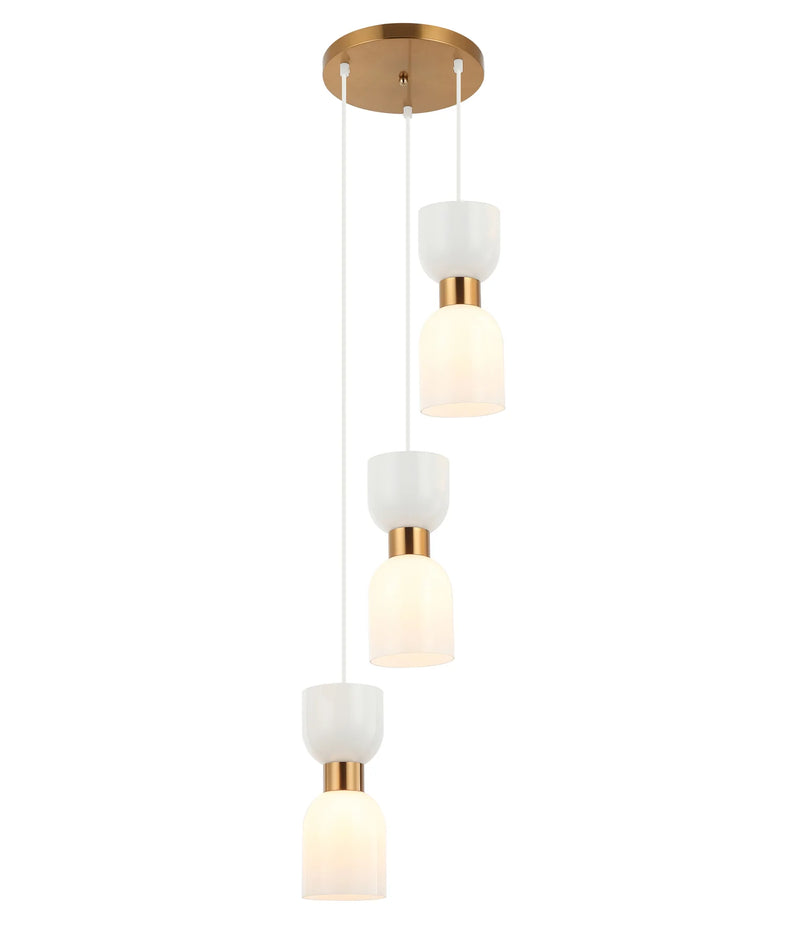 CLA CLESSIDRA: Interior Mirror Finish Smokey Black / Opal Glass Ellipse Multiple Round Base Pendant Lights