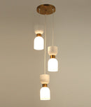 CLA CLESSIDRA: Interior Mirror Finish Smokey Black / Opal Glass Ellipse Multiple Round Base Pendant Lights