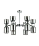 CLA CLESSIDRA: Interior Mirror Finish Smokey Black / Opal Glass Ellipse x12 Round Base Pendant Lights