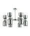 CLA CLESSIDRA: Interior Mirror Finish Smokey Black / Opal Glass Ellipse x12 Round Base Pendant Lights