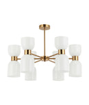 CLA CLESSIDRA: Interior Mirror Finish Smokey Black / Opal Glass Ellipse x12 Round Base Pendant Lights
