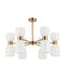 CLA CLESSIDRA: Interior Mirror Finish Smokey Black / Opal Glass Ellipse x12 Round Base Pendant Lights
