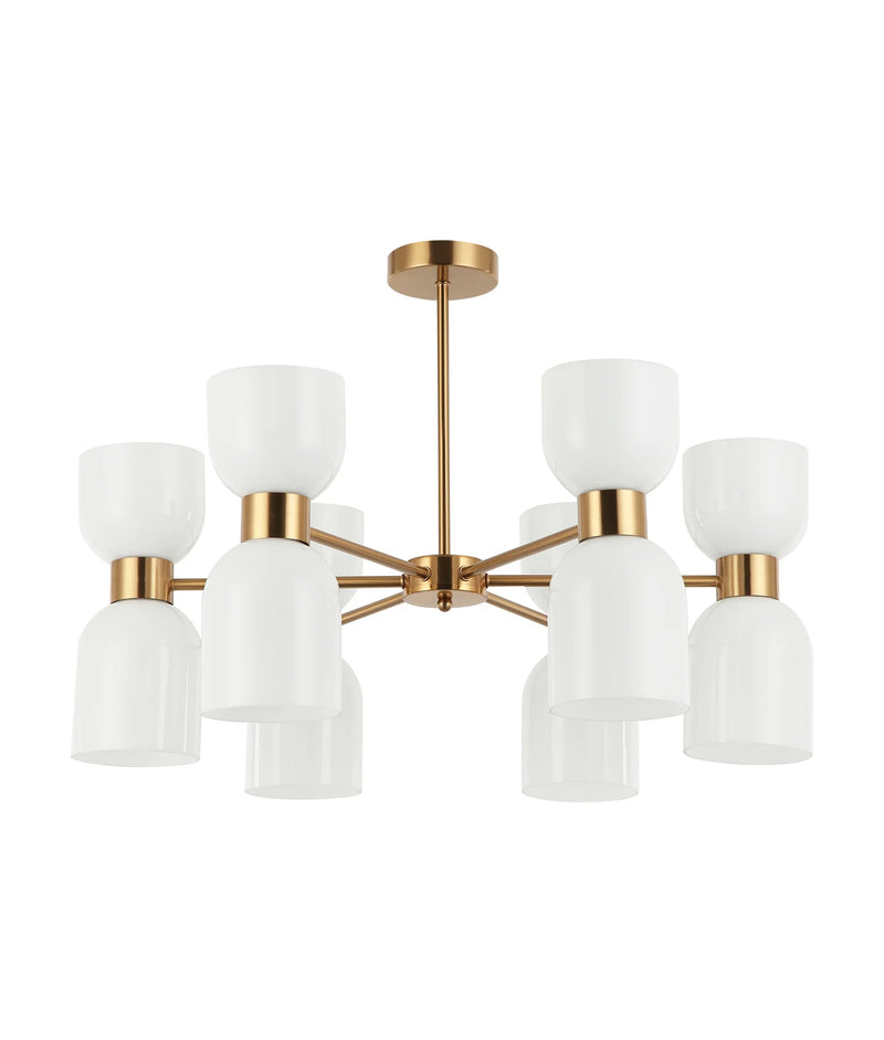 CLA CLESSIDRA: Interior Mirror Finish Smokey Black / Opal Glass Ellipse x12 Round Base Pendant Lights
